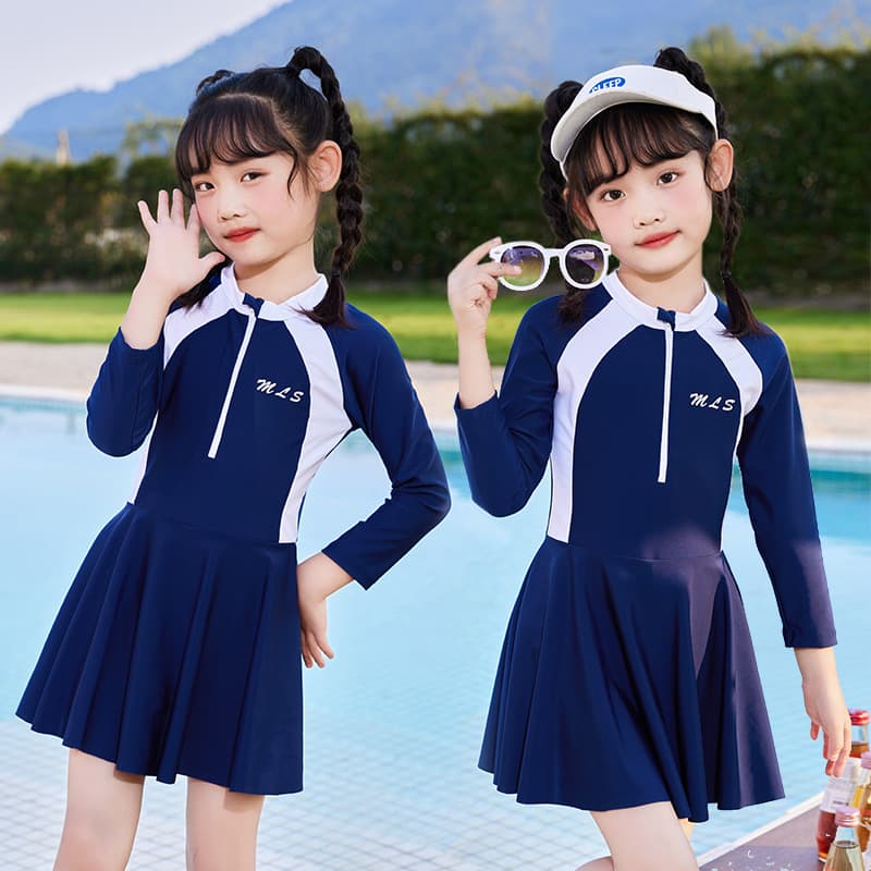 Swimwear, children's long-sleeve for students for training, Korean style, (Physicals) 2