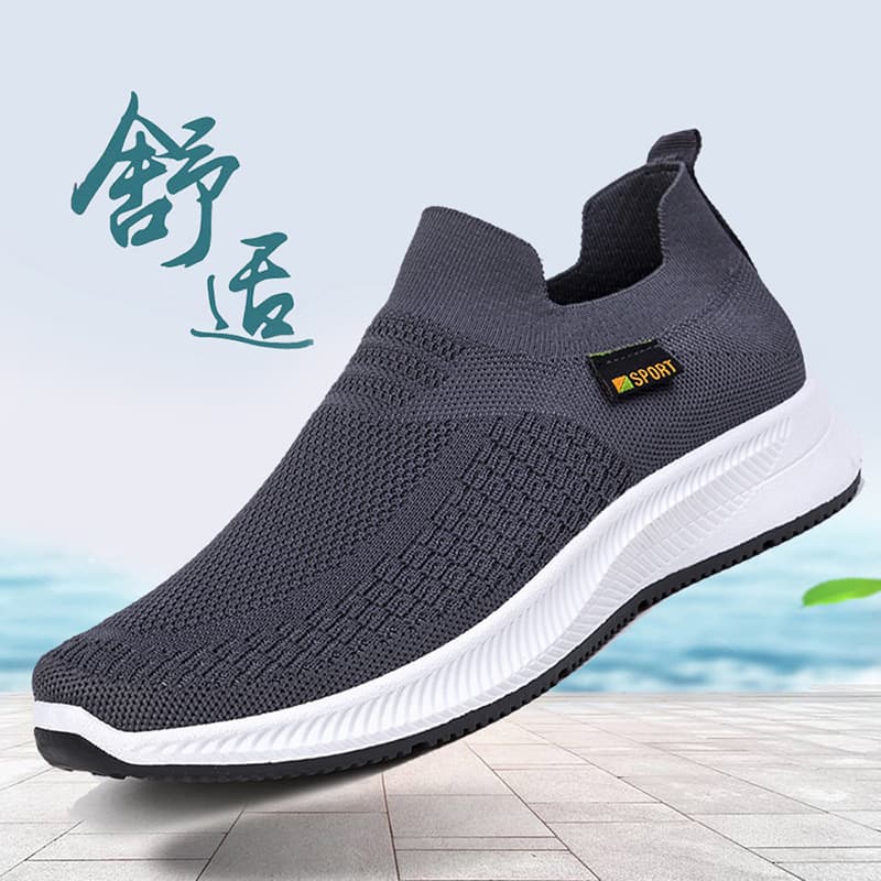 2024 New Spring Sports and Leisure Men's Shoes Breathous Set Flying Flying Middle -Elderly One Piece Facilia Shoe Cross -border 4
