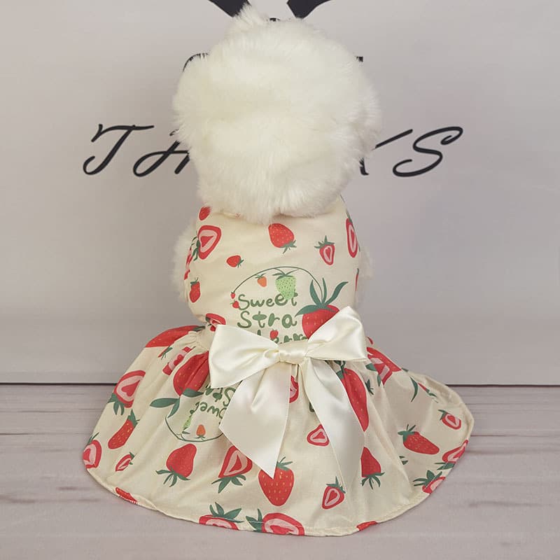 New pet summer skirt dog clothes Pomeranian Teddy puppy small fresh pet vest clothing 4