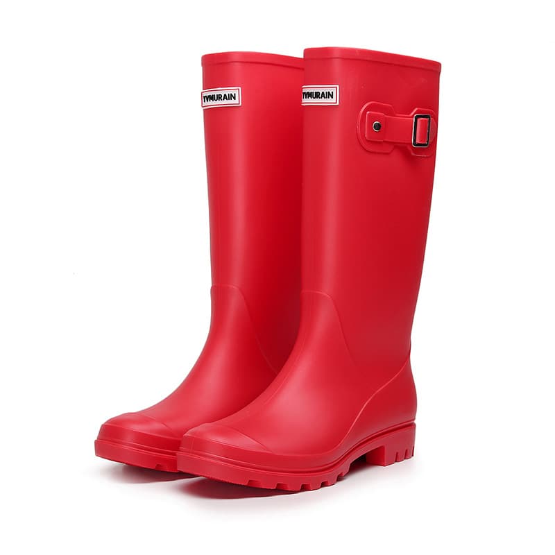 Fashionable rain boots for women high non-slip Wellington adult outdoor waterproof rain boots long overshoes 1