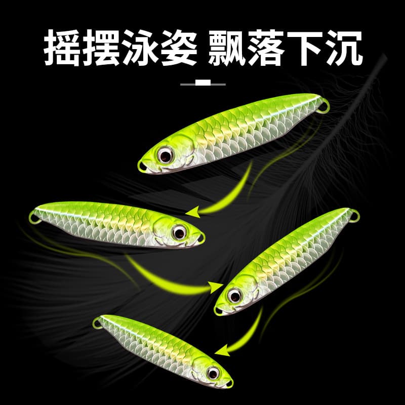 Factory wholesale fish scales pattern sub -bait far -casting blue small iron plate sequin bait sea fish fishing fake bait Luya 2