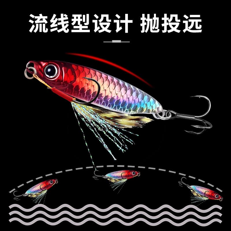 Factory wholesale fish scales pattern sub -bait far -casting blue small iron plate sequin bait sea fish fishing fake bait Luya 4