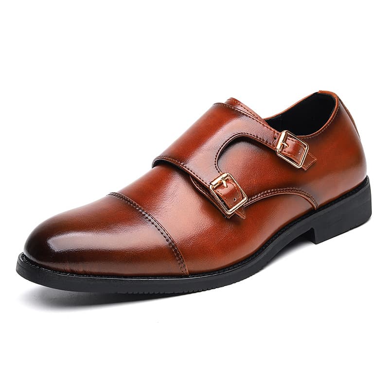 Cross-border Amazon large size men's casual leather shoes men's business gentleman British style men's leather shoes formal men's Monk shoes 5