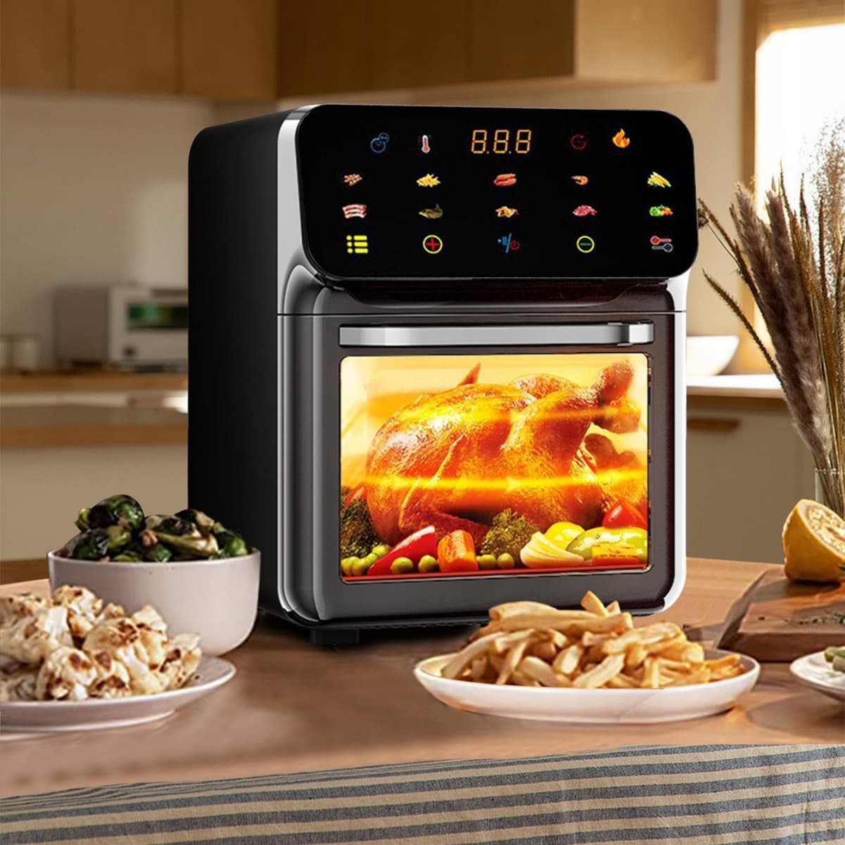 2026 new cross-border air fryer household multi-functional large-capacity electric oven touch screen visible foreign trade electric fryer 4