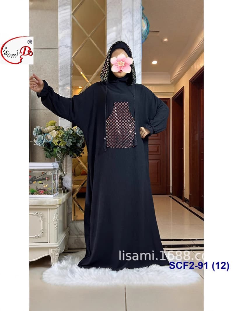 African Cotton Print Oversized Dress with Scarf Set 1