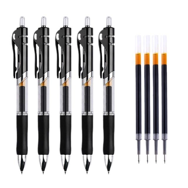 Quick dry capacious rollerball pen, black dice, bullet, stationery, 0.5mm 5