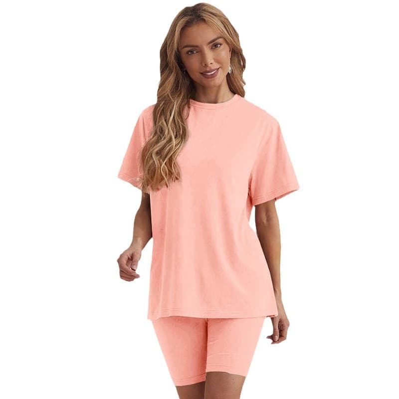 (Cross-border trading), T-shirt, shorts, pijama, sports set for leisure, tight, loose fit, slim fit, light luxury style 5