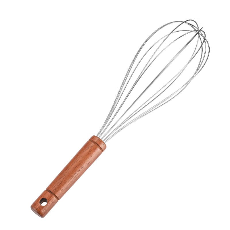 Stainless steel eggproof solid wood handle manually pass the cream artifact bakery home kitchen hand -made egg mixer 5