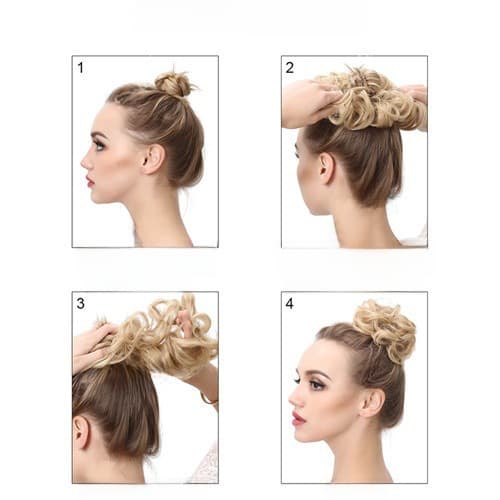 European Bun Hair Wrap - High Temperature Synthetic Curly 2