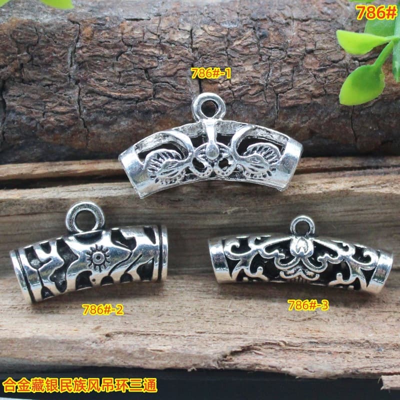 Metal ethnic retro silver bracelet, necklace, decorations, accessory, accessories, ethnic style, tee 1