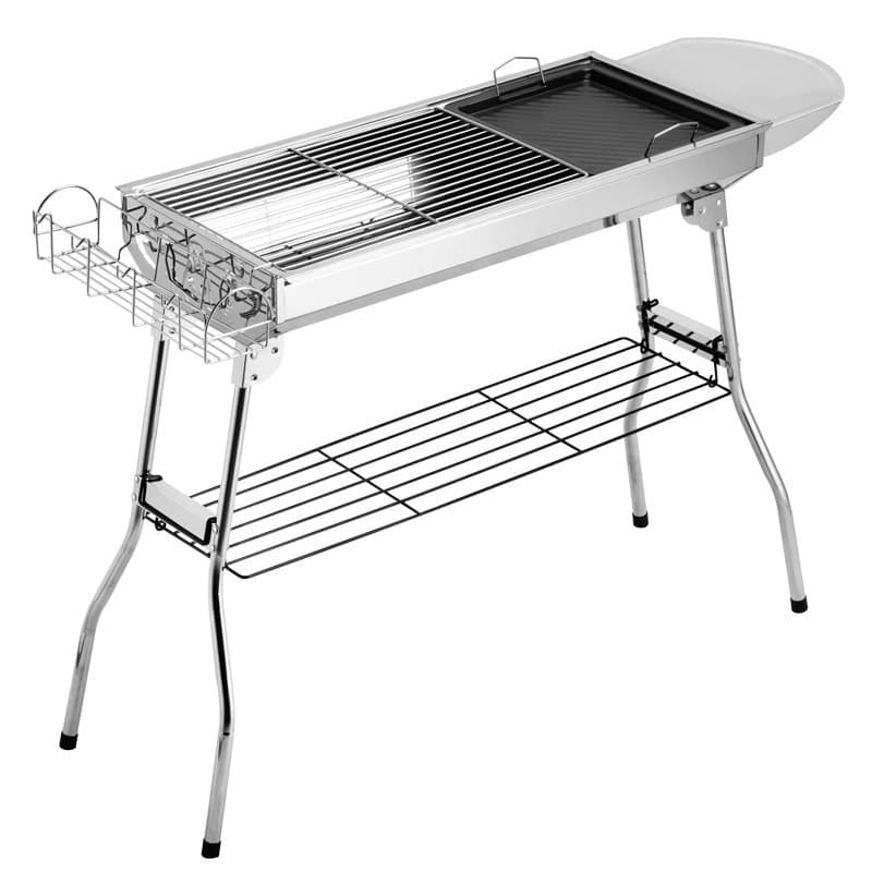 Manufacturer spot wholesale barbecue grill outdoor portable folding outdoor camping stainless steel barbecue grill BBQ carbon grill 5