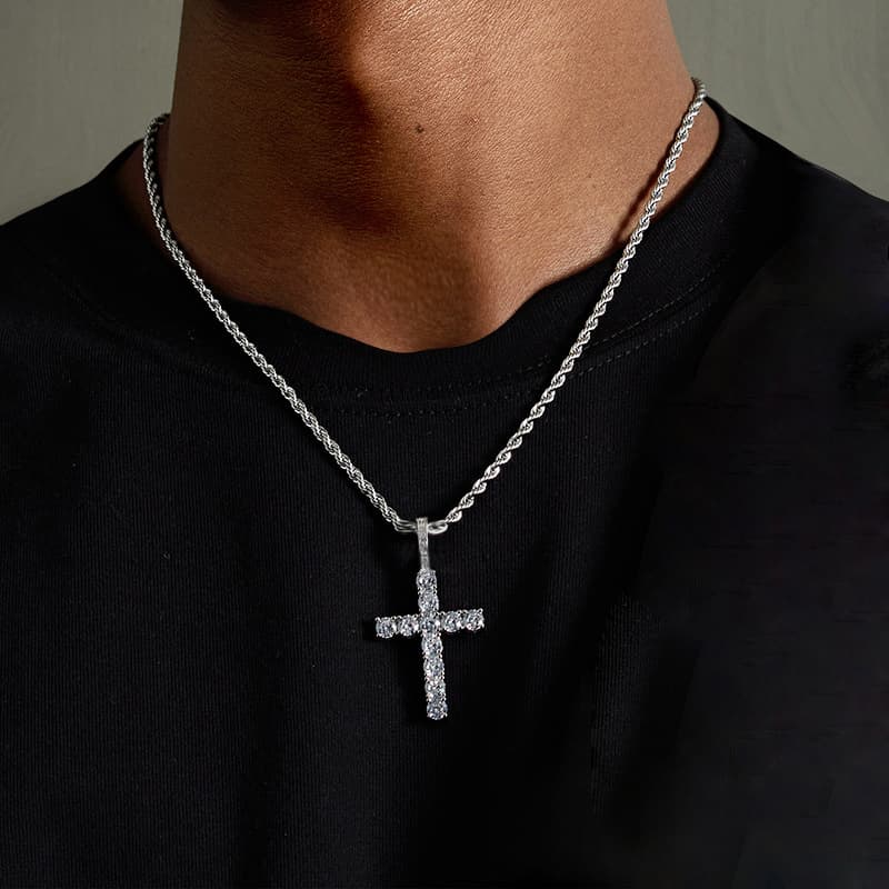 (Cross-border trading), necklace hip-hop style with pigtail stainless steel, European style, 18 carat 3