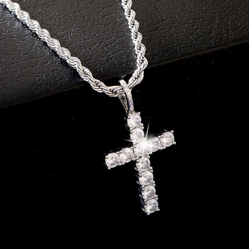 (Cross-border trading), necklace hip-hop style with pigtail stainless steel, European style, 18 carat 4