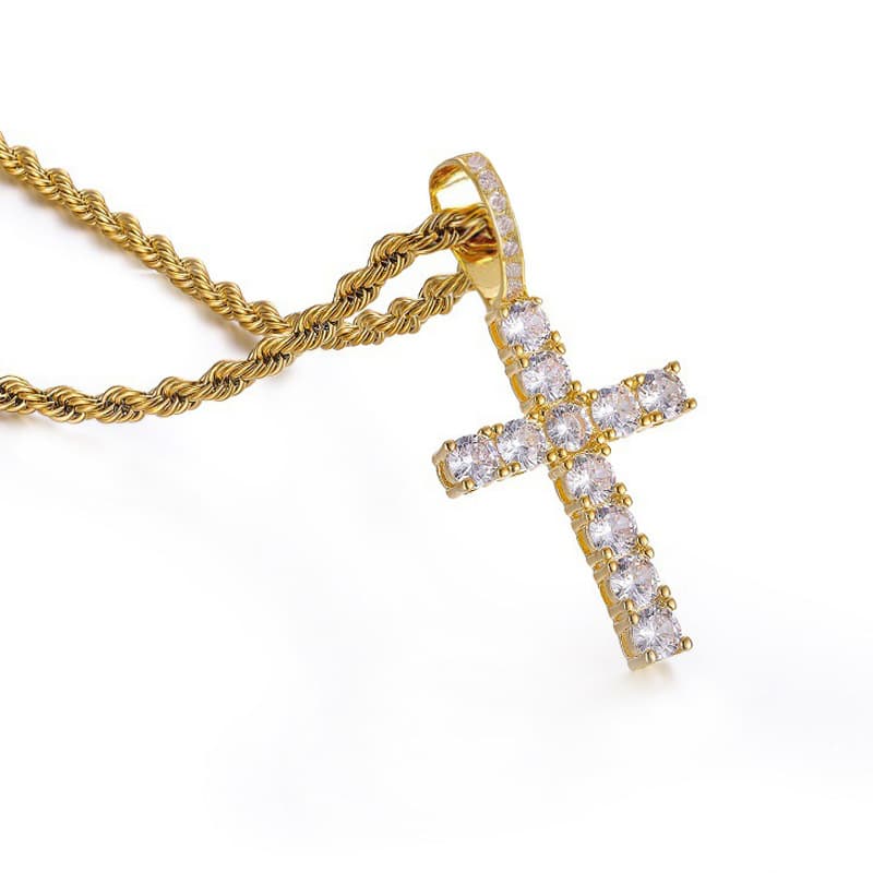 (Cross-border trading), necklace hip-hop style with pigtail stainless steel, European style, 18 carat 1
