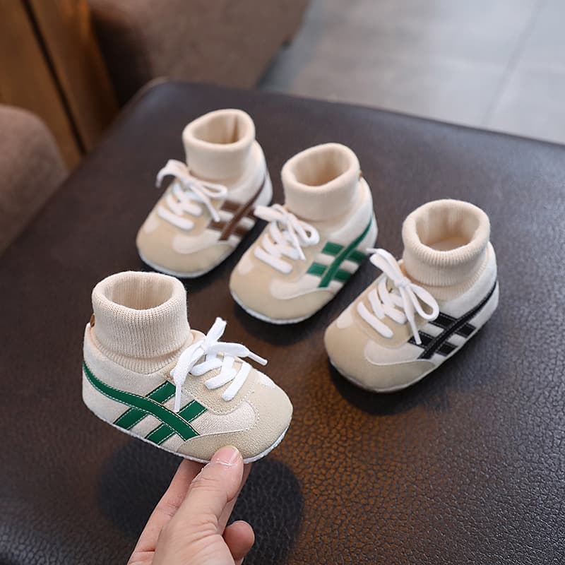 Cross-border spring and autumn baby shoes for men and women 0-1 year old shoes and socks without soft soles and anti-slip toddler shoes for 6-12 months 1