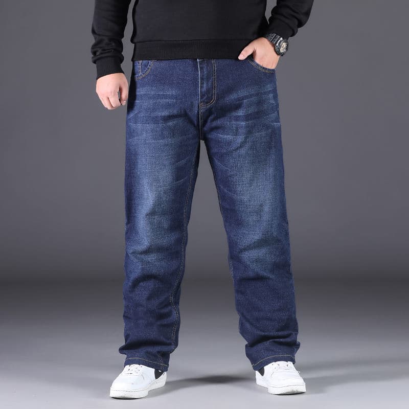 Loose straight jeans, elastic trousers, plus size, high waist 2