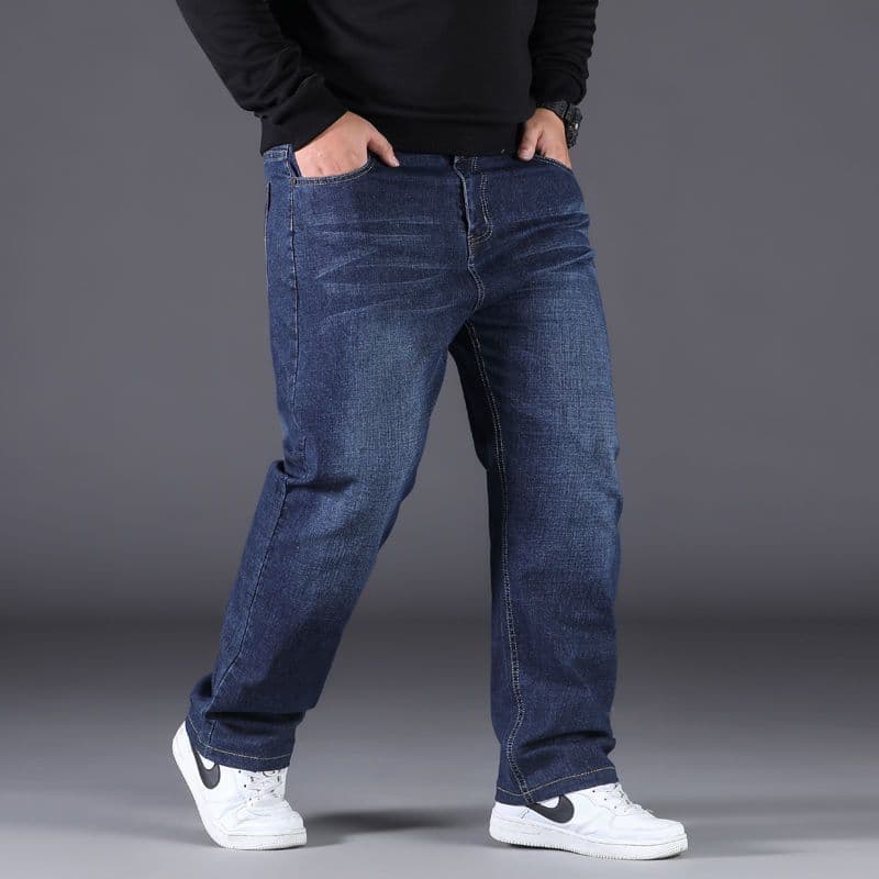Loose straight jeans, elastic trousers, plus size, high waist 3