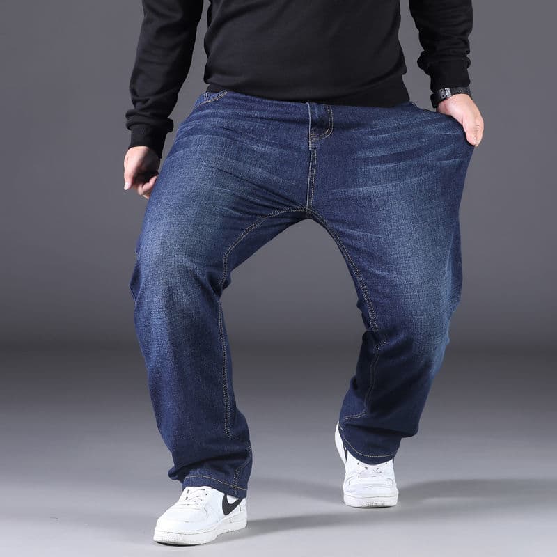 Loose straight jeans, elastic trousers, plus size, high waist 4