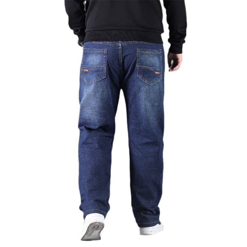 Loose straight jeans, elastic trousers, plus size, high waist 5