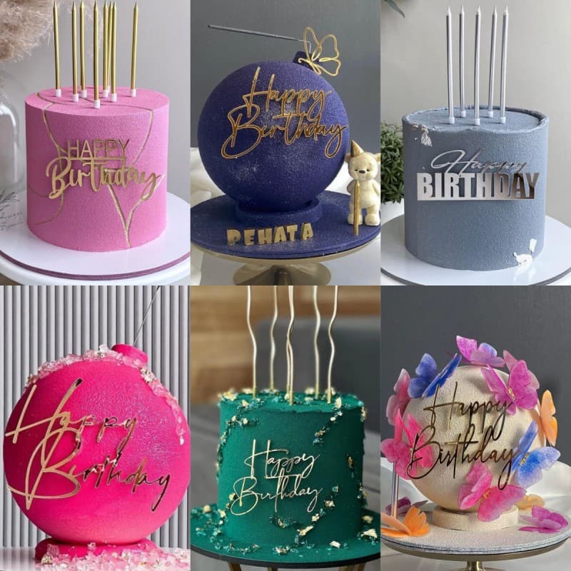 [Wind Happy Birthday Cake Side Acrylic Decoration] 1