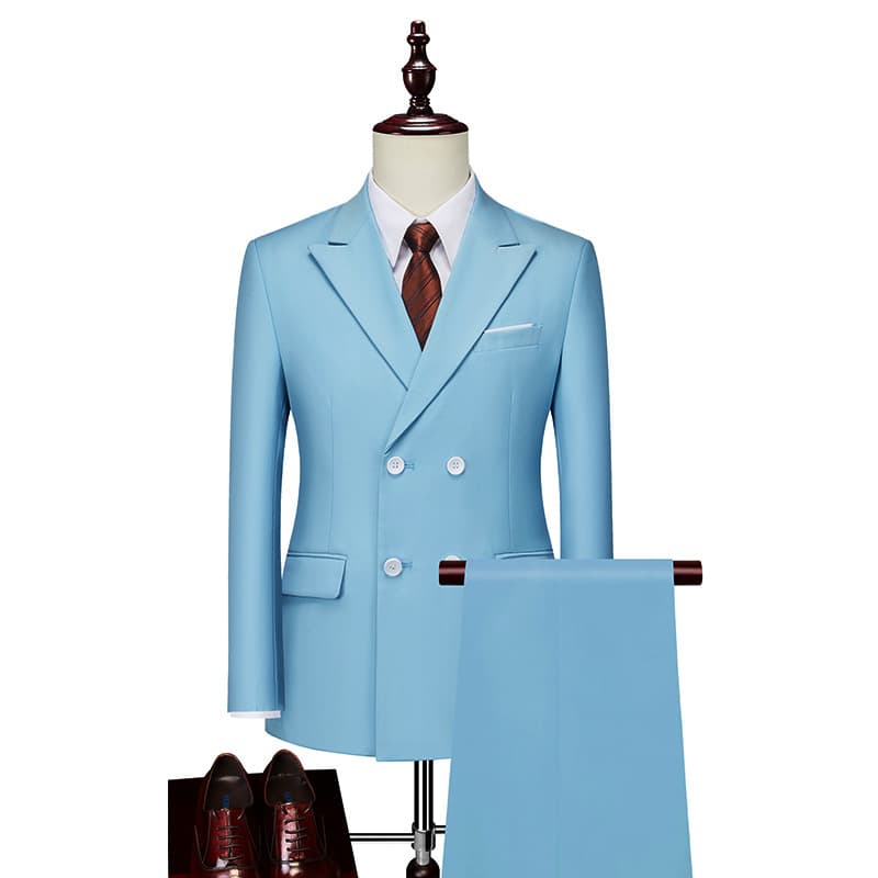 Men's business casual suit double-breasted suit solid color bright red XZ103-288 suit-P135 3