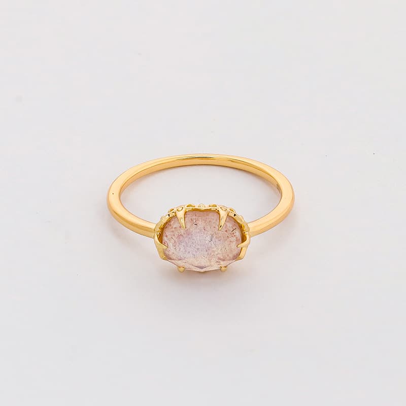 Fashionable organic ring, crystal, 925 sample silver 3