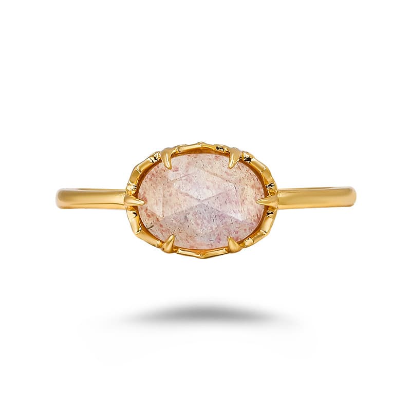 Fashionable organic ring, crystal, 925 sample silver 4