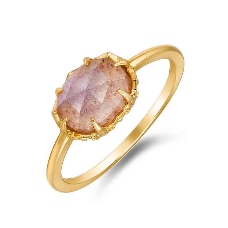 Fashionable organic ring, crystal, 925 sample silver 5