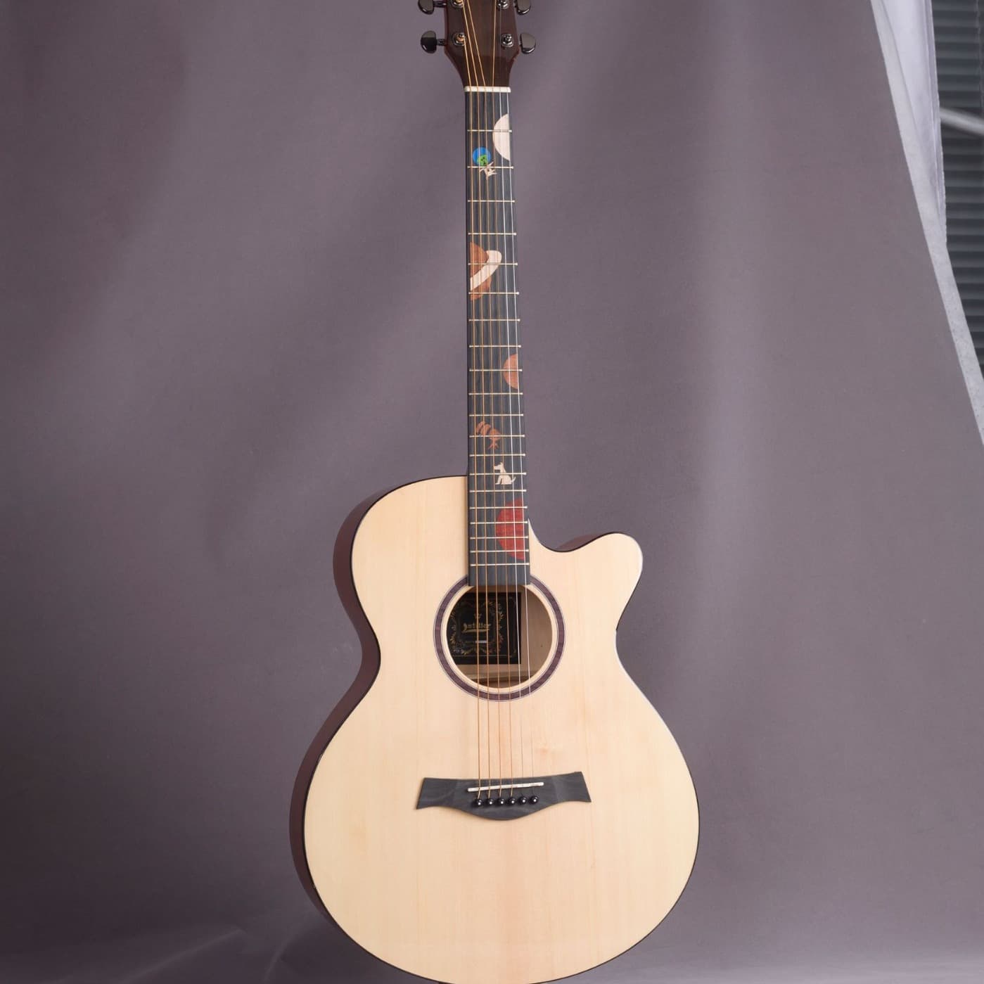 40 Inch Acoustic Guitar Fingerboard Inlay Spruce Folk Guitar 3