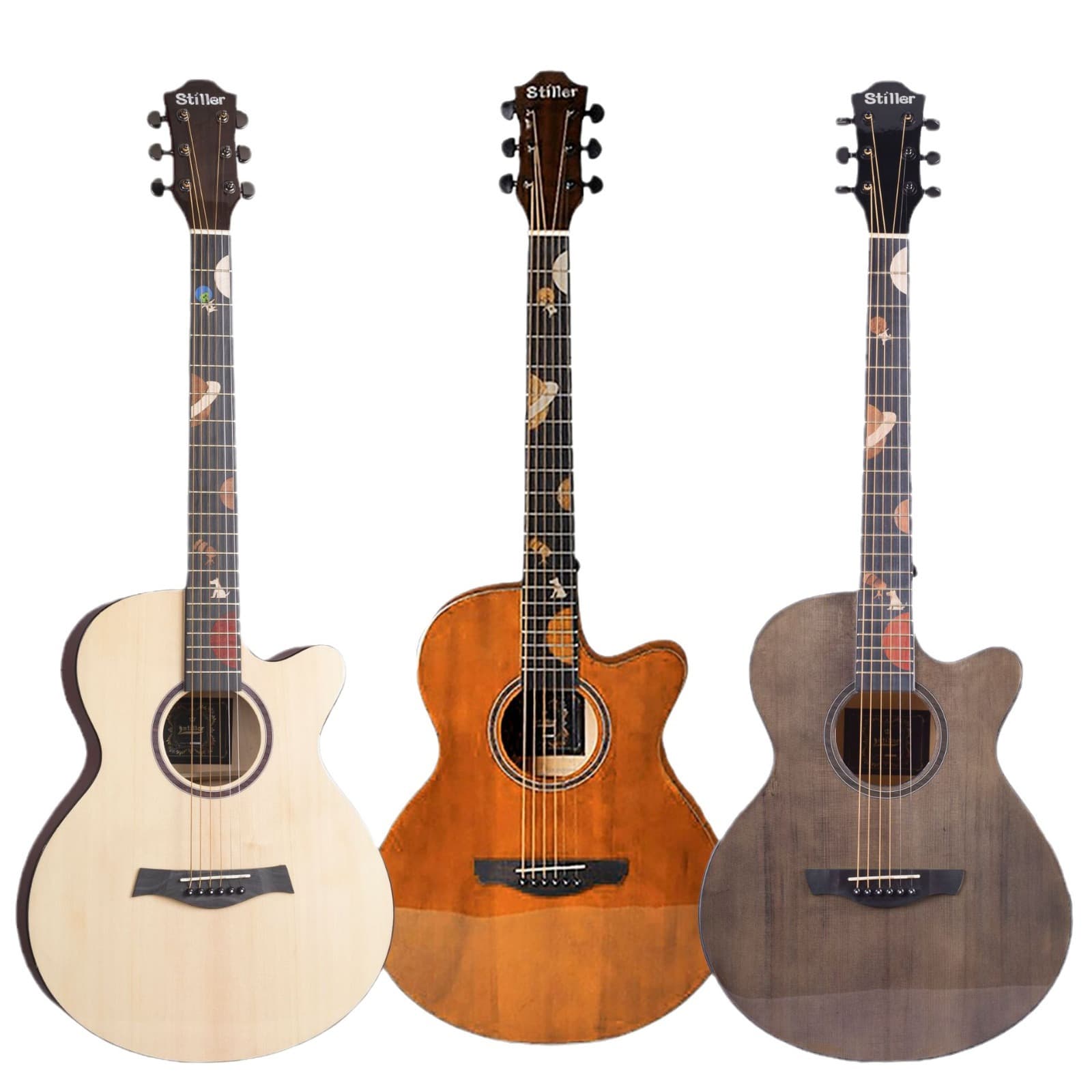40 Inch Acoustic Guitar Fingerboard Inlay Spruce Folk Guitar 5