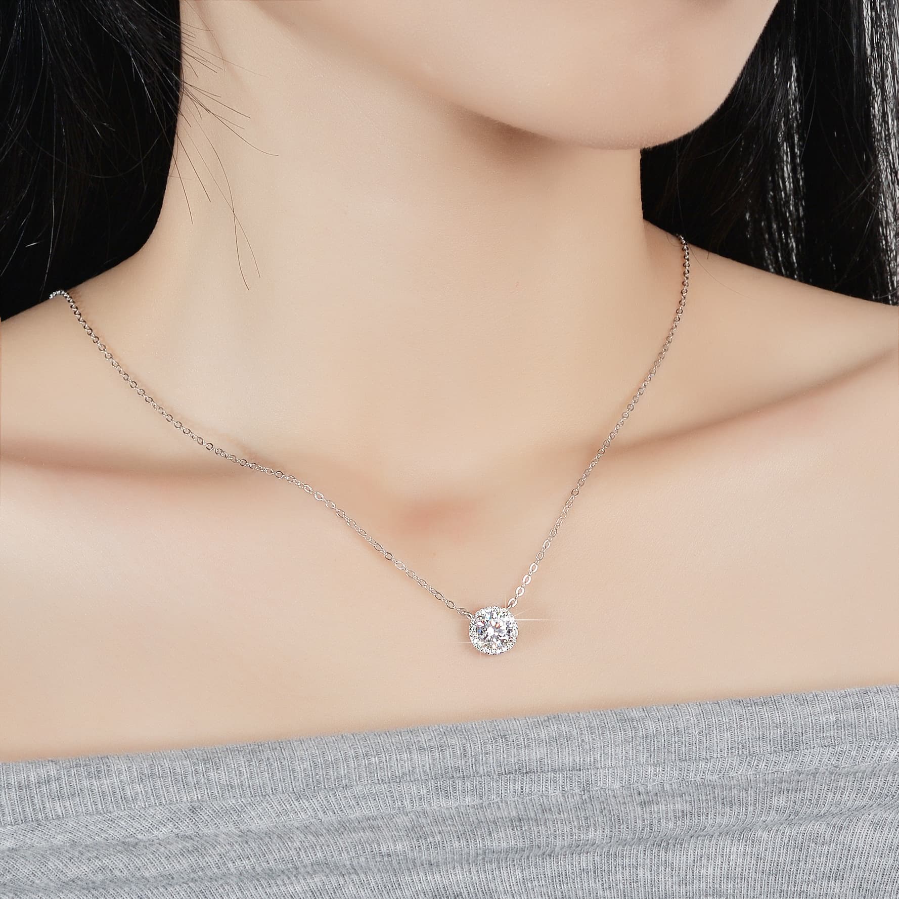 Pendant, fashionable necklace, silver 925 sample, city style 4