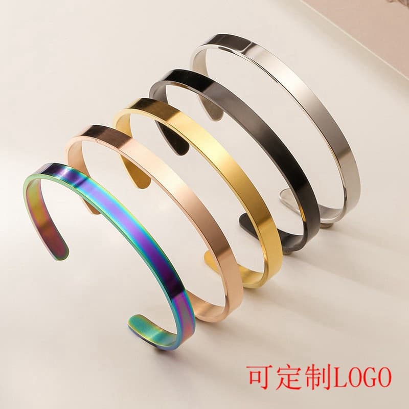 Adjustable bracelet stainless steel, print, with your logo imprint 1
