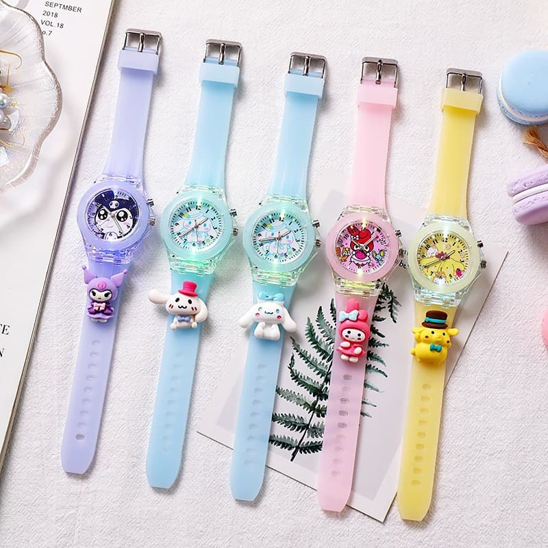 Cartoon colorful children's watch for students, silicone waterproof electronic doll, new collection, flashing light 2