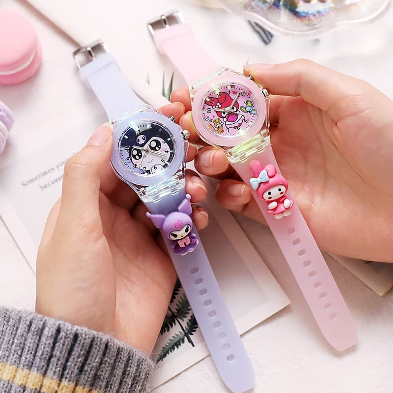 Cartoon colorful children's watch for students, silicone waterproof electronic doll, new collection, flashing light 3