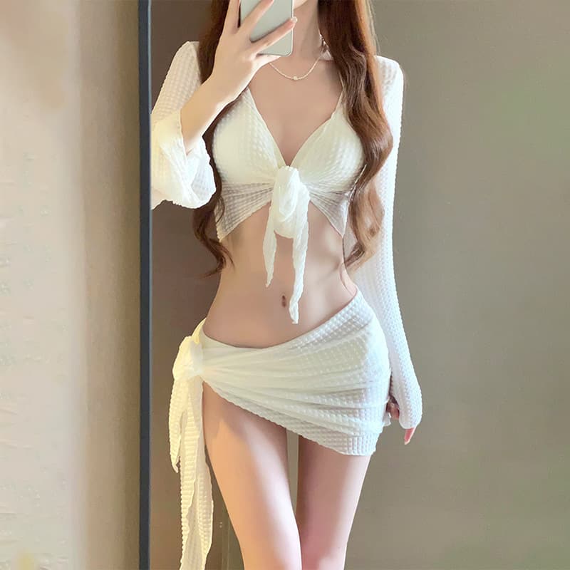 Swimwear, split sexy set, 4 piece set, tight, fitted 3