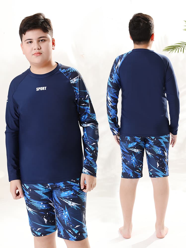 Children's swimwear for boys, split trousers for swimming, set, for teenagers, sun protection 2