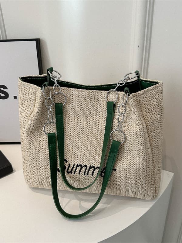 Universal woven straw one-shoulder bag, capacious shoulder bag 2