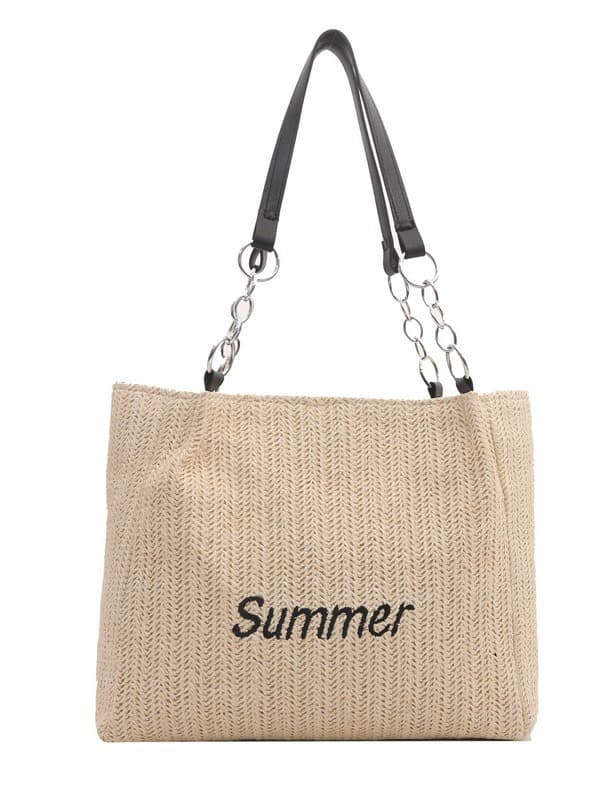 Universal woven straw one-shoulder bag, capacious shoulder bag 5