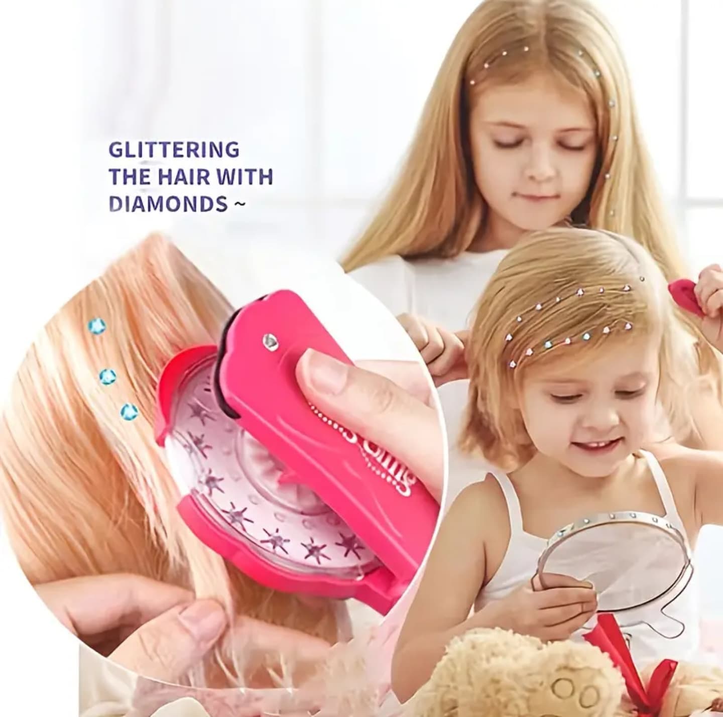 Cross-border magic drilling machine blingbling girl's house nail drilling machine hair stickers drilling machine gifts and toys