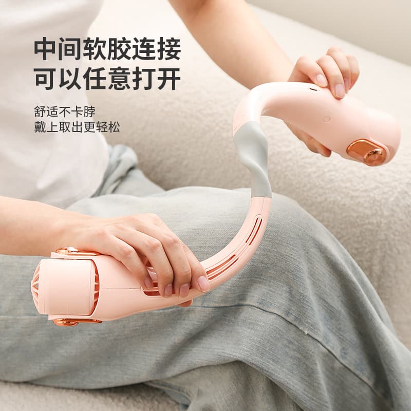 Popular hanging neck fan portable charging portable small usb light sound neck hanging neck small air conditioner refrigeration light sound 2