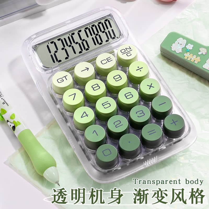 High -value transparent calculator goddess model financial business desktop portable college student senior mechanical computer