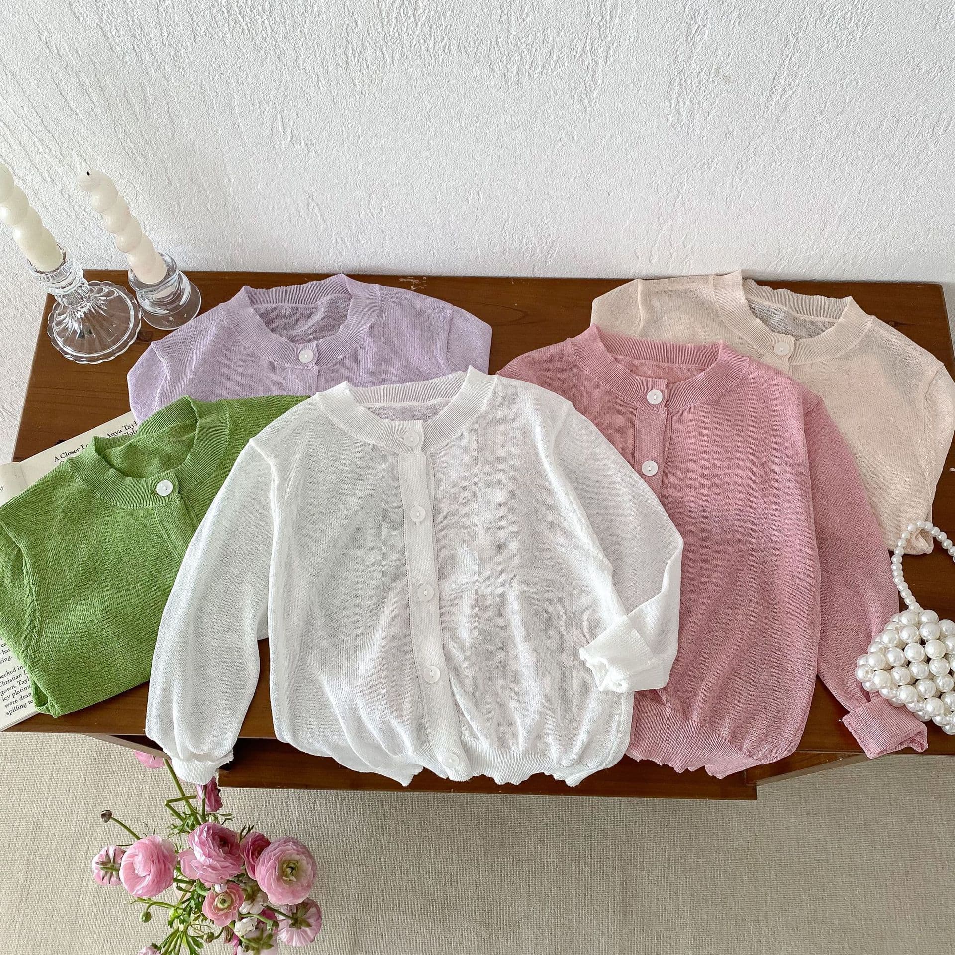 Summer cute cotton knitted sweater, long-sleeve, cardigan, princess style, sun protection 1