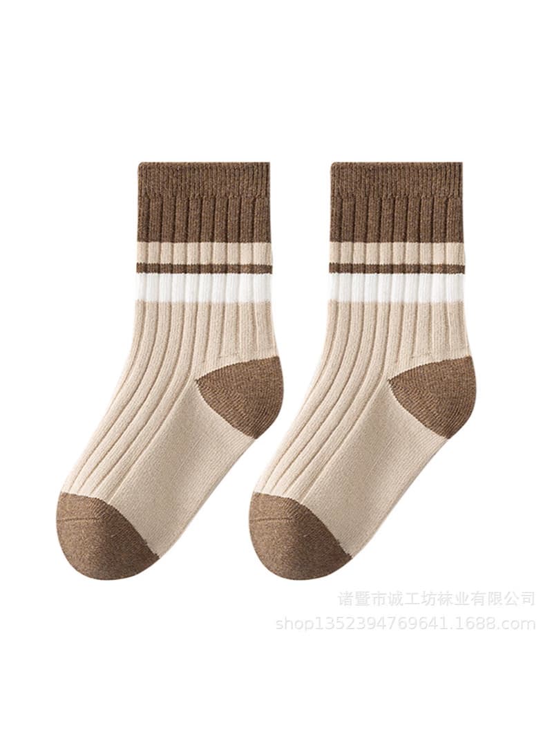 Cotton children's knee socks for boys, suitable for spring and autumn, mid-length 5