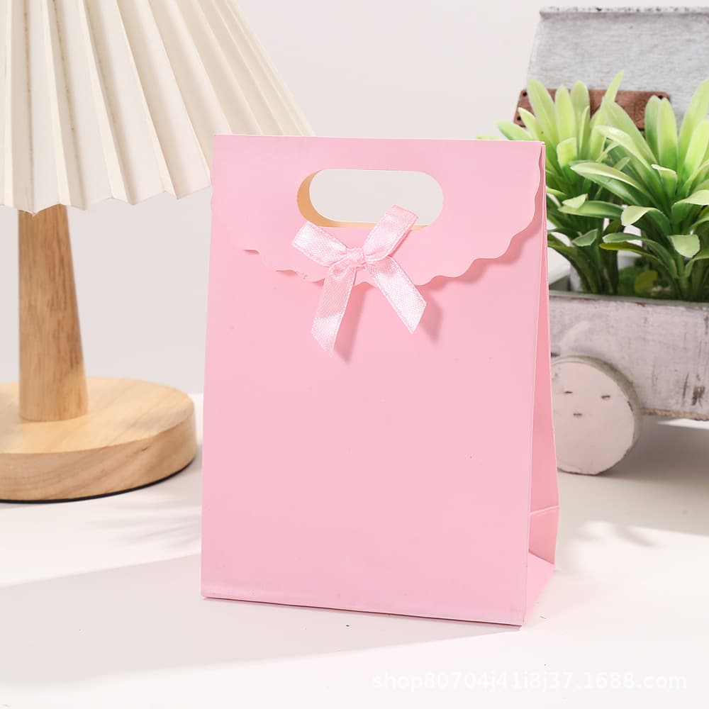 Solid color red fuchsia white golden linen bag with bow, Birthday gift 1