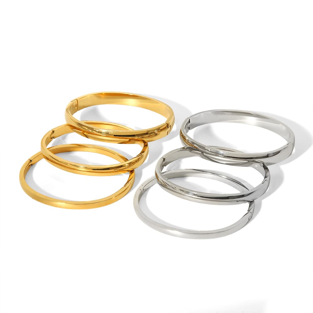 (Cross-border trading), polishing cloth stainless steel handmade, waterproof brand bracelet, simple and elegant design, 18 carat 5