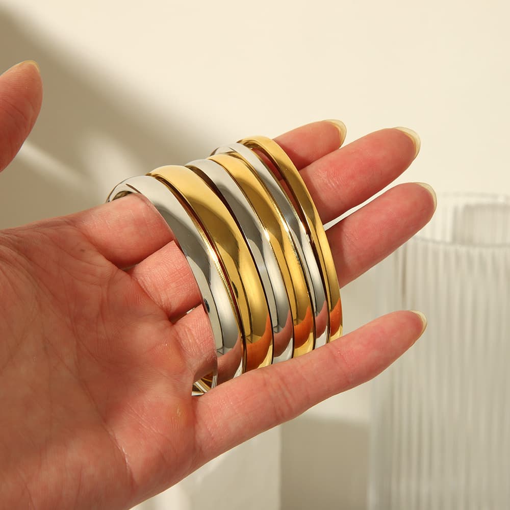 (Cross-border trading), polishing cloth stainless steel handmade, waterproof brand bracelet, simple and elegant design, 18 carat 1