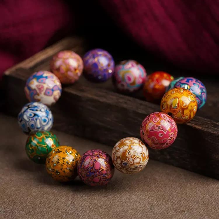 Lacquer bracelet multi-baozhu live supply multi-baozhu large lacquer beads loose beads wholesale single beads ethnic style single bead accessories 2