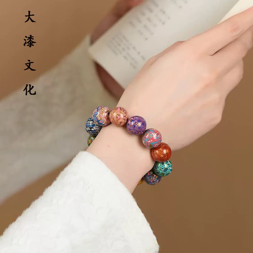 Lacquer bracelet multi-baozhu live supply multi-baozhu large lacquer beads loose beads wholesale single beads ethnic style single bead accessories 4