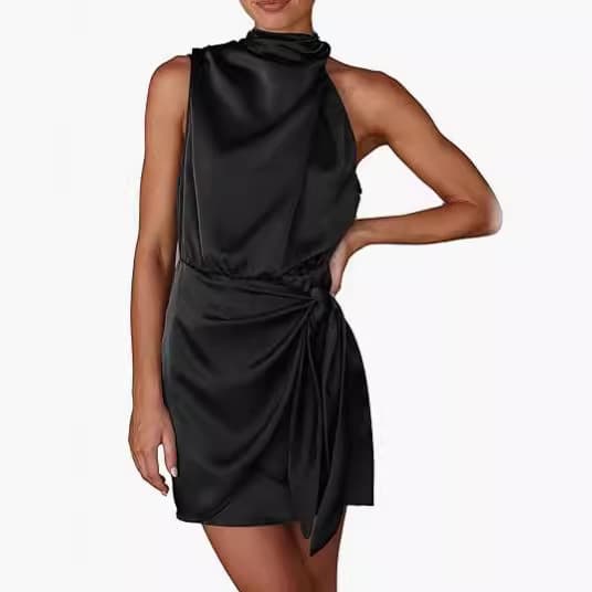 Spring short summer dress, skirt sleevless, fitted brace, 2024 years