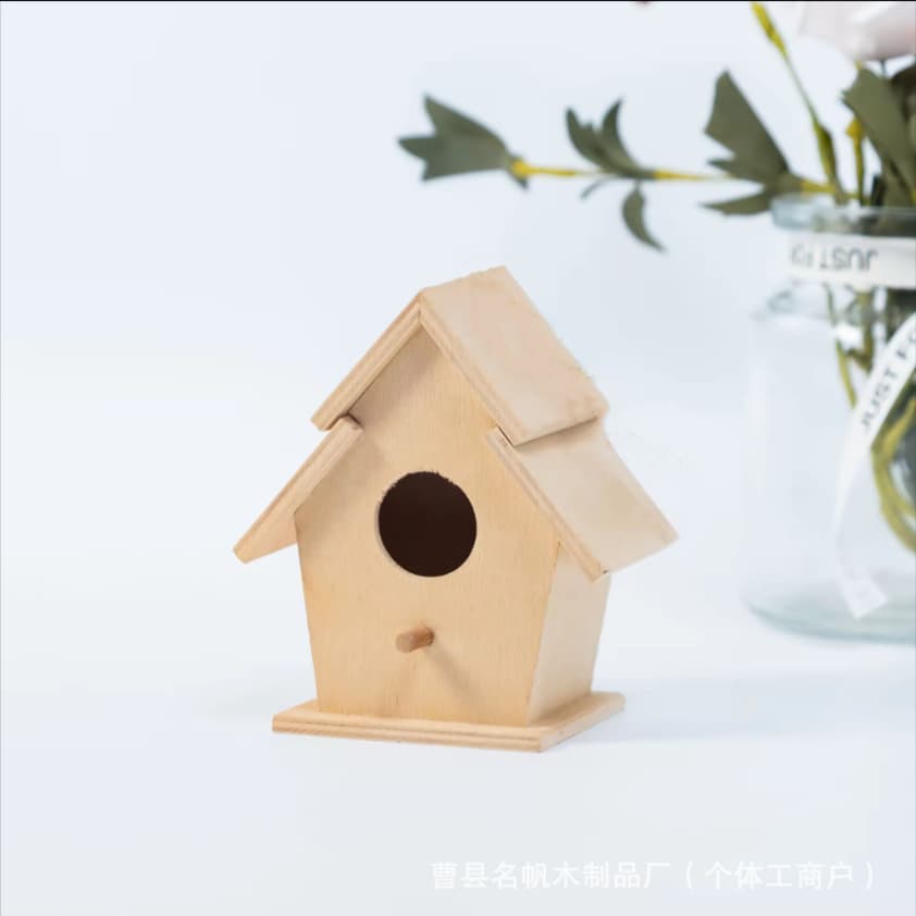 Cross-border bird house frame wooden bird nest garden hanging mini hummingbird bird nest outdoor bird house bird feeder 4